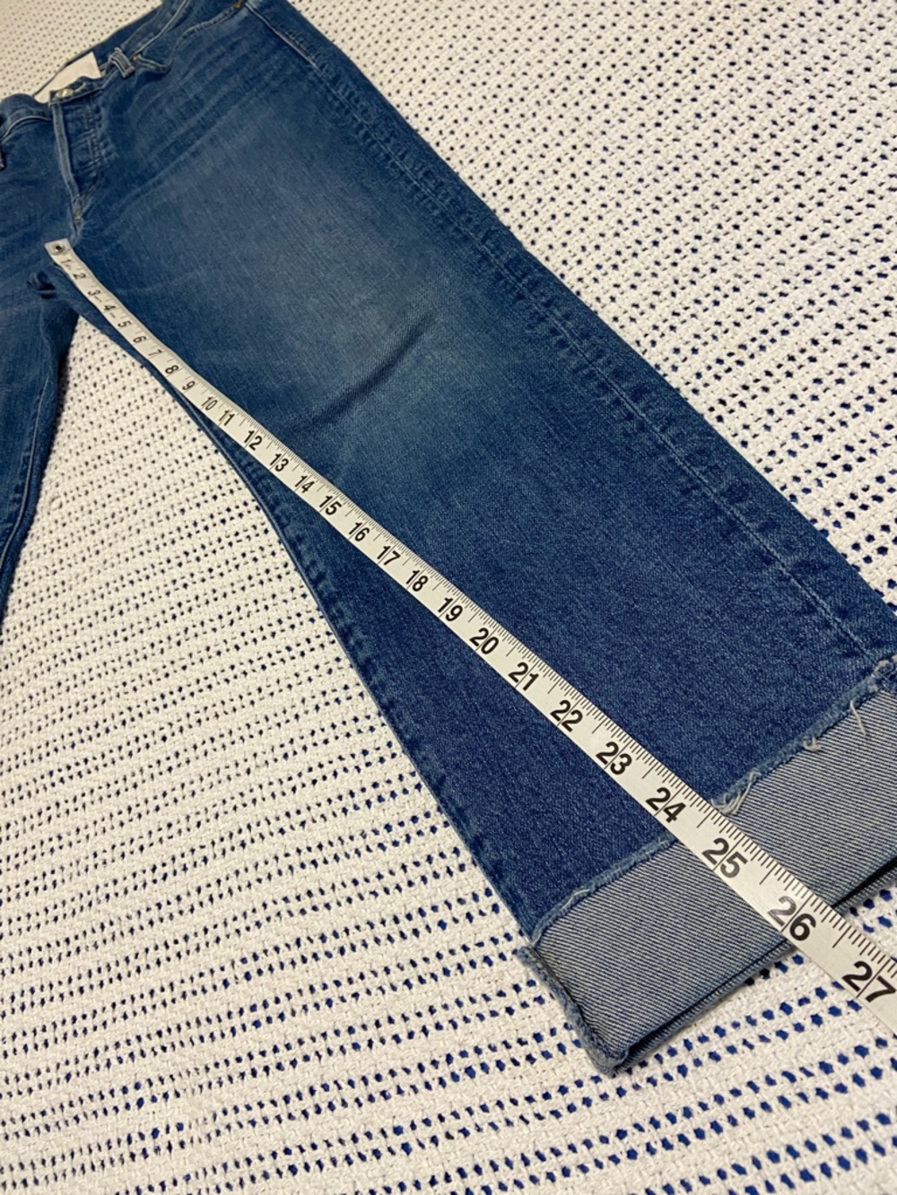 MOTHER SUPERIOR SCRAPPER CUFF ANKLE FRAY RUNNING W/ SCISSORS Button fly Size 27 - Picture 14 of 15